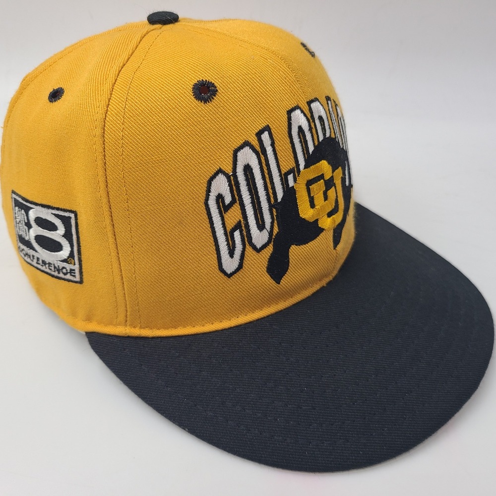 Vintage Colorado Buffaloes Hat Fitted 7 1/8 Pro Line Gold NCAA Big 8 Conference